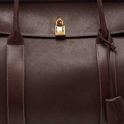 Loro Piana Dark Brown Leather Loom L32 Top Handle Bag