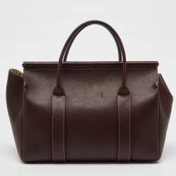 Loro Piana Dark Brown Leather Loom L32 Top Handle Bag