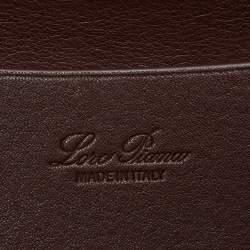 Loro Piana Dark Brown Leather Loom L32 Top Handle Bag