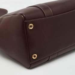 Loro Piana Dark Brown Leather Loom L32 Top Handle Bag