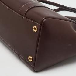 Loro Piana Dark Brown Leather Loom L32 Top Handle Bag