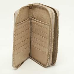 Loro Piana Ivory Ostrich Zip Around Wallet
