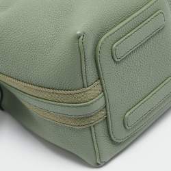 Pre Owned Loro Piana Light Green Leather Micro Bale Bucket Bag