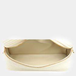 Loro Piana Beige Lambskin Leather and Cotton L19 Extra Pocket Woven Bag