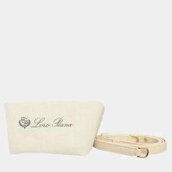 Loro Piana Beige Lambskin Leather and Cotton L19 Extra Pocket Woven Bag