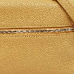 Pre Owned Loro Piana Mustard Leather L19 Pouch