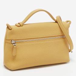 Pre Owned Loro Piana Mustard Leather L19 Pouch