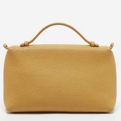 Pre Owned Loro Piana Mustard Leather L19 Pouch