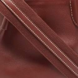 Pre Owned Loro Piana Brick Brown Leather Micro Bale Bucket Bag