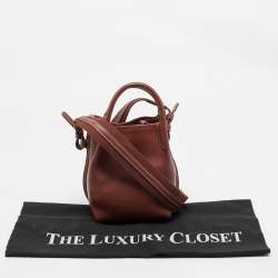 Pre Owned Loro Piana Brick Brown Leather Micro Bale Bucket Bag