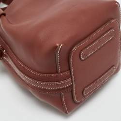 Pre Owned Loro Piana Brick Brown Leather Micro Bale Bucket Bag