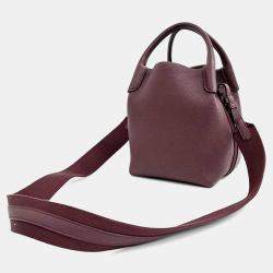 Loro Piana Burgundy Leather Veilback Small bag
