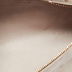 Pre Owned Loro Piana Grey Ostrich Leather Extra Pouch L19 Clutch