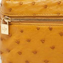 Pre Owned Loro Piana Mustard Ostrich L19 Extra Pocket Pouch