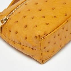 Pre Owned Loro Piana Mustard Ostrich L19 Extra Pocket Pouch