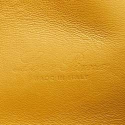 Pre Owned Loro Piana Mustard Ostrich L19 Extra Pocket Pouch