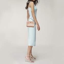 Pre Owned Loro Piana Nude Beige Leather Petite Odessa Top Handle Bag