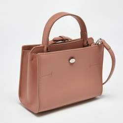 Pre Owned Loro Piana Nude Beige Leather Petite Odessa Top Handle Bag