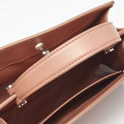 Pre Owned Loro Piana Nude Beige Leather Petite Odessa Top Handle Bag