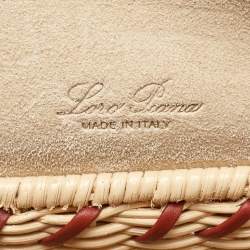 Pre Owned Loro Piana Brown/Beige Wicker and Leather Extra Pocket L19 North-South Bag