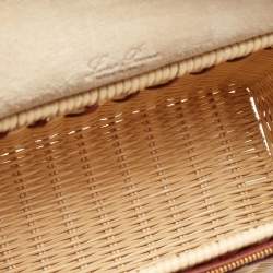Pre Owned Loro Piana Brown/Beige Wicker and Leather Extra Pocket L19 North-South Bag