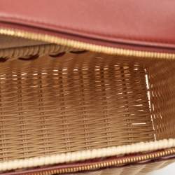 Pre Owned Loro Piana Brown/Beige Wicker and Leather Extra Pocket L19 North-South Bag