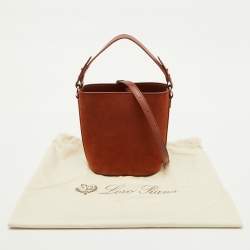 Pre Owned Loro Piana Brown Nubuck Leather Crossbody Bag