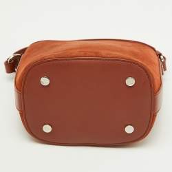 Pre Owned Loro Piana Brown Nubuck Leather Crossbody Bag