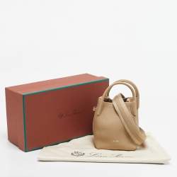 Pre Owned Loro Piana Light Mastic Leather Micro Bale Shoulder Bag