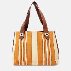 Pre Owned Loro Piana Orange Fabric Shoulder Bag