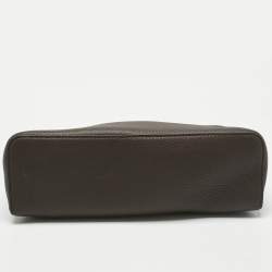 Pre Owned Loro Piana Cacao Leather Extra Pocket L19 Pouch