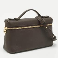 Pre Owned Loro Piana Cacao Leather Extra Pocket L19 Pouch