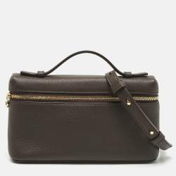 Pre Owned Loro Piana Cacao Leather Extra Pocket L19 Pouch