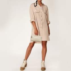 Pre Owned Loro Piana Beige Leather Extra Pocket L19 Pouch