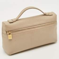 Pre Owned Loro Piana Beige Leather Extra Pocket L19 Pouch