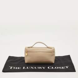 Pre Owned Loro Piana Beige Leather Extra Pocket L19 Pouch