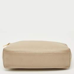 Pre Owned Loro Piana Beige Leather Extra Pocket L19 Pouch