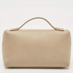 Pre Owned Loro Piana Beige Leather Extra Pocket L19 Pouch