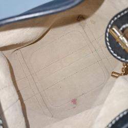 Pre Owned Loro Piana Black Leather  Veil Microbag