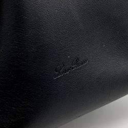 Pre Owned Loro Piana Black Leather  Veil Microbag