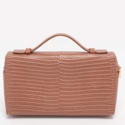 Pre Owned Loro Piana Brown Lizard Extra Pocket L19 Pouch