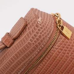 Pre Owned Loro Piana Brown Lizard Extra Pocket L19 Pouch