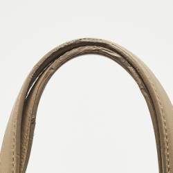 Pre Owned Loro Piana Beige Leather and Shearling Fur Micro Sesia Happy Day Bag