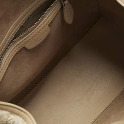 Pre Owned Loro Piana Beige Leather and Shearling Fur Micro Sesia Happy Day Bag