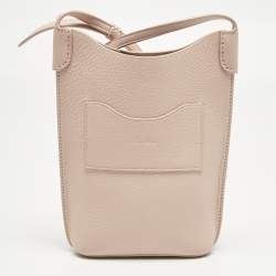 Pre Owned Loro Piana Candoglia Marble Leather Bale Phone Case Crossbody Bag