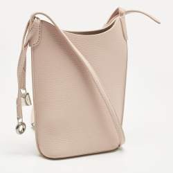 Pre Owned Loro Piana Candoglia Marble Leather Bale Phone Case Crossbody Bag