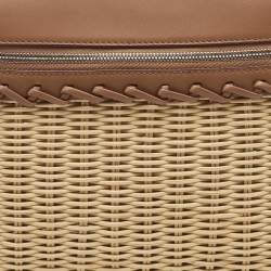 Pre Owned Loro Piana Beige/Brown Wicker and Leather Extra Pocket L19 North-South Bag