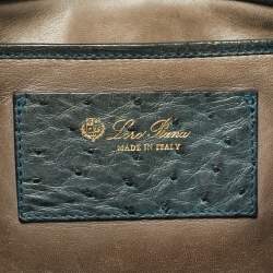 Pre Owned Loro Piana Grey Ostrich Globe Tote