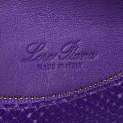 Pre Owned Loro Piana Purple Snakeskin Extra Pocket L19 Pouch