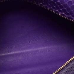 Pre Owned Loro Piana Purple Snakeskin Extra Pocket L19 Pouch